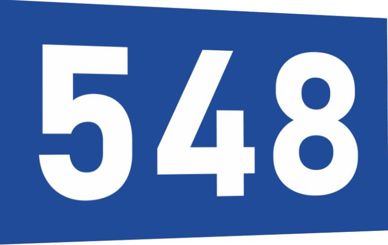 Табличка-номер 548 цвет сине-белый, размер 12х7 см, ПолиЦентр