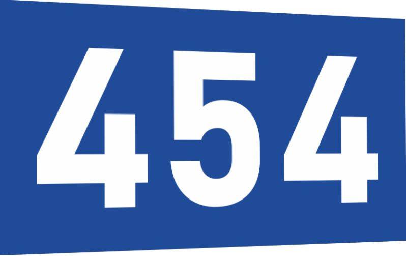 Табличка-номер 454 цвет сине-белый, размер 12х7 см, ПолиЦентр