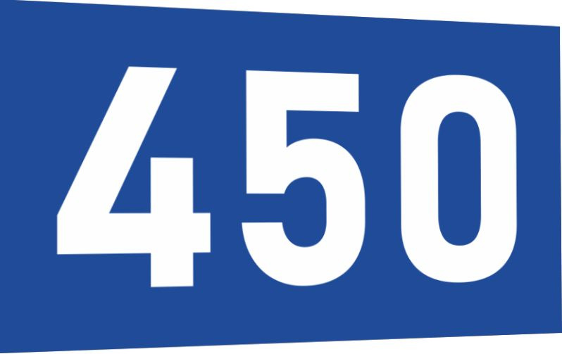 Табличка-номер 450 цвет сине-белый, размер 12х7 см, ПолиЦентр
