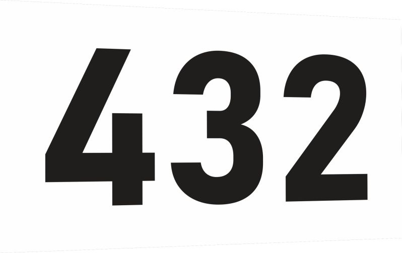 Табличка-номер 432 цвет черно-белый, размер 12х7 см, ПолиЦентр