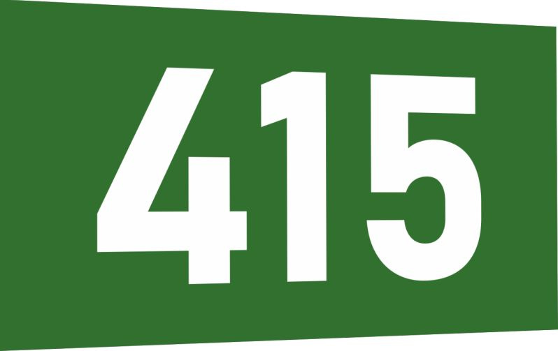 Табличка-номер 415 цвет зелено-белый, размер 12х7 см, ПолиЦентр