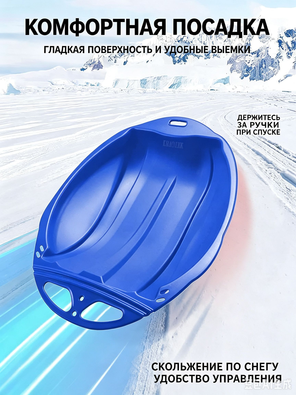 Санки ледянки размером 48х42 см