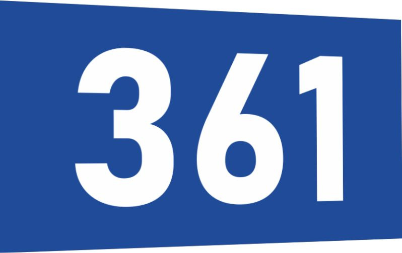 Табличка-номер 361 цвет сине-белый, размер 12х7 см, ПолиЦентр