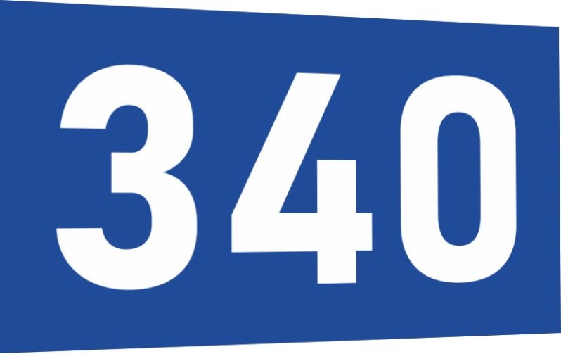 Табличка-номер 340 цвет сине-белый, размер 12х7 см, ПолиЦентр