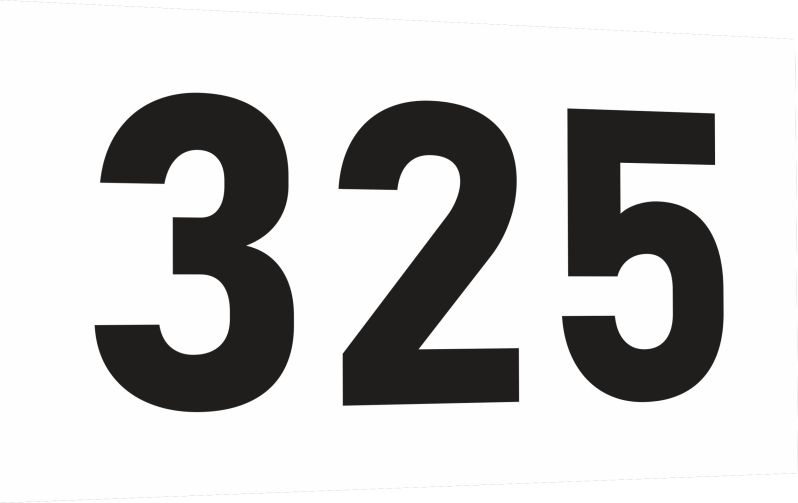 Табличка-номер 325 цвет черно-белый, размер 7х4 см, ПолиЦентр