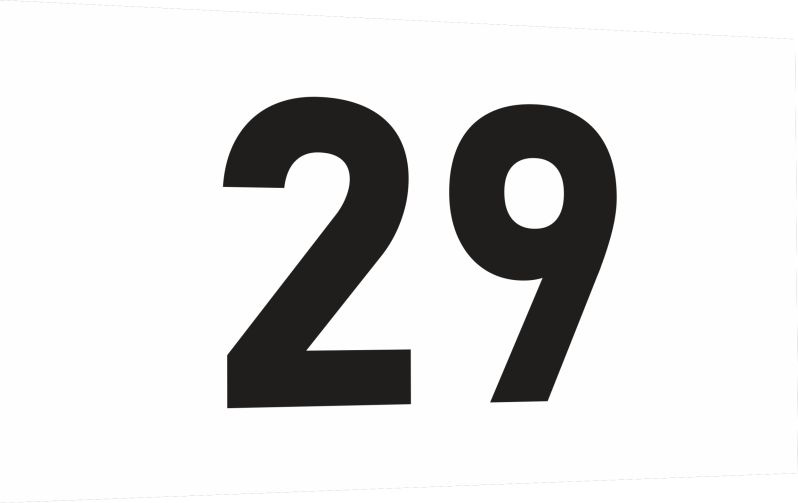 Табличка-номер 29 цвет черно-белый, размер 7х4 см, ПолиЦентр