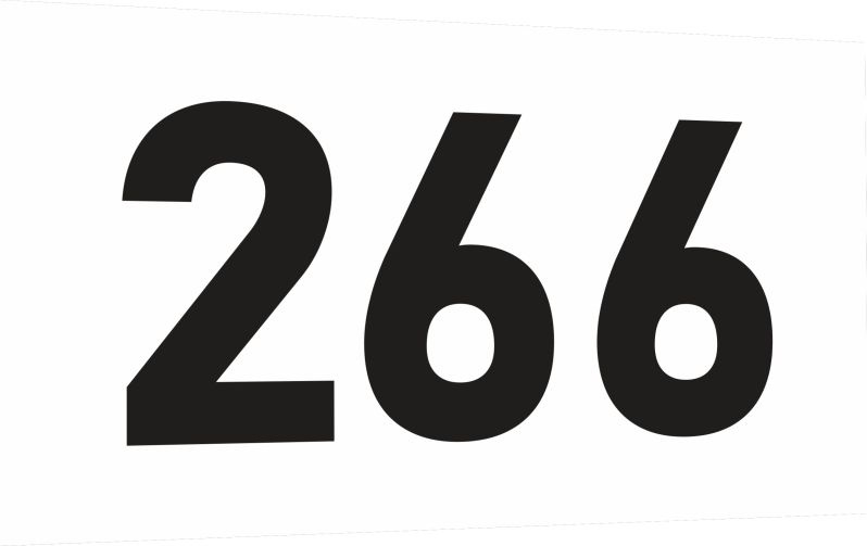 Табличка-номер 266 цвет черно-белый, размер 12х7 см, ПолиЦентр