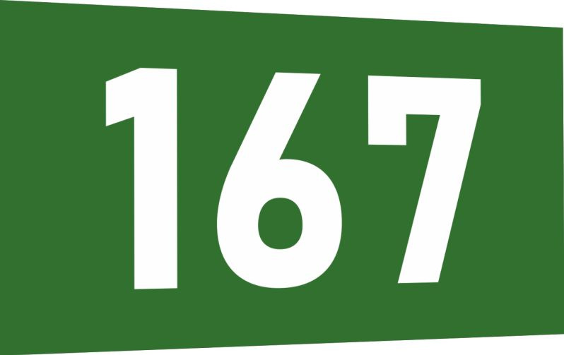 Табличка-номер 167 цвет зелено-белый, размер 7х4 см, ПолиЦентр