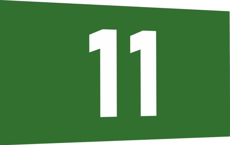 Табличка-номер 11 цвет зелено-белый, размер 12х7 см, ПолиЦентр