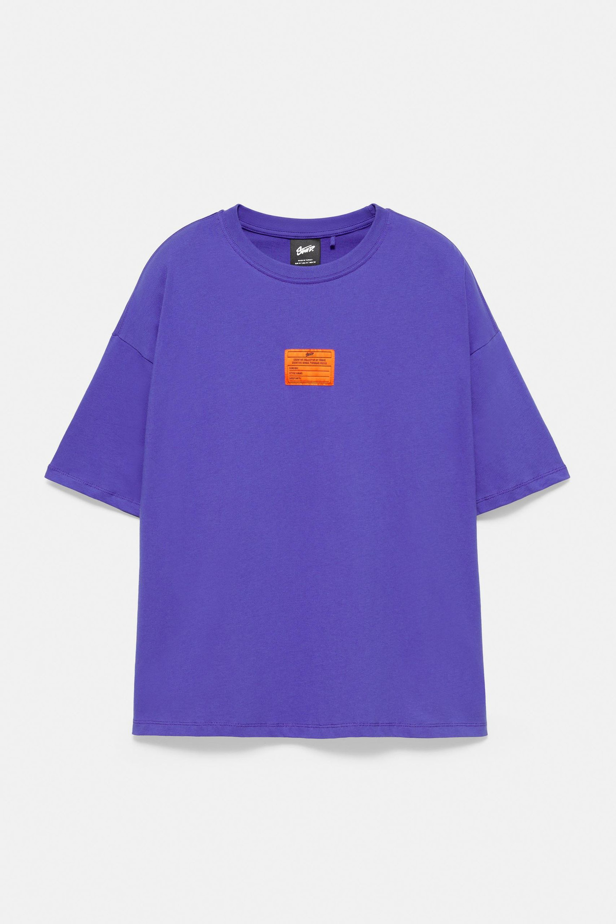 Pull & Bear Футболка с лейблом STWD 7230/591 (черный тутовый фиолетовый)