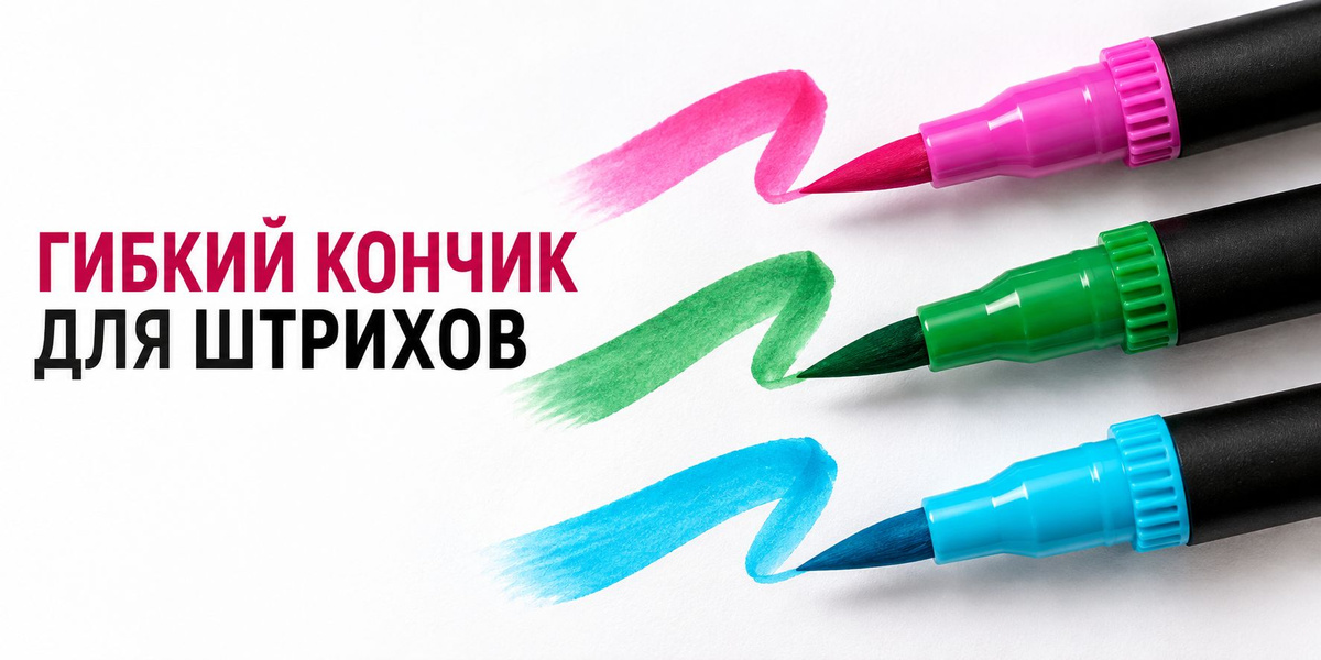 Гибкие цветные наконечники для штрихов