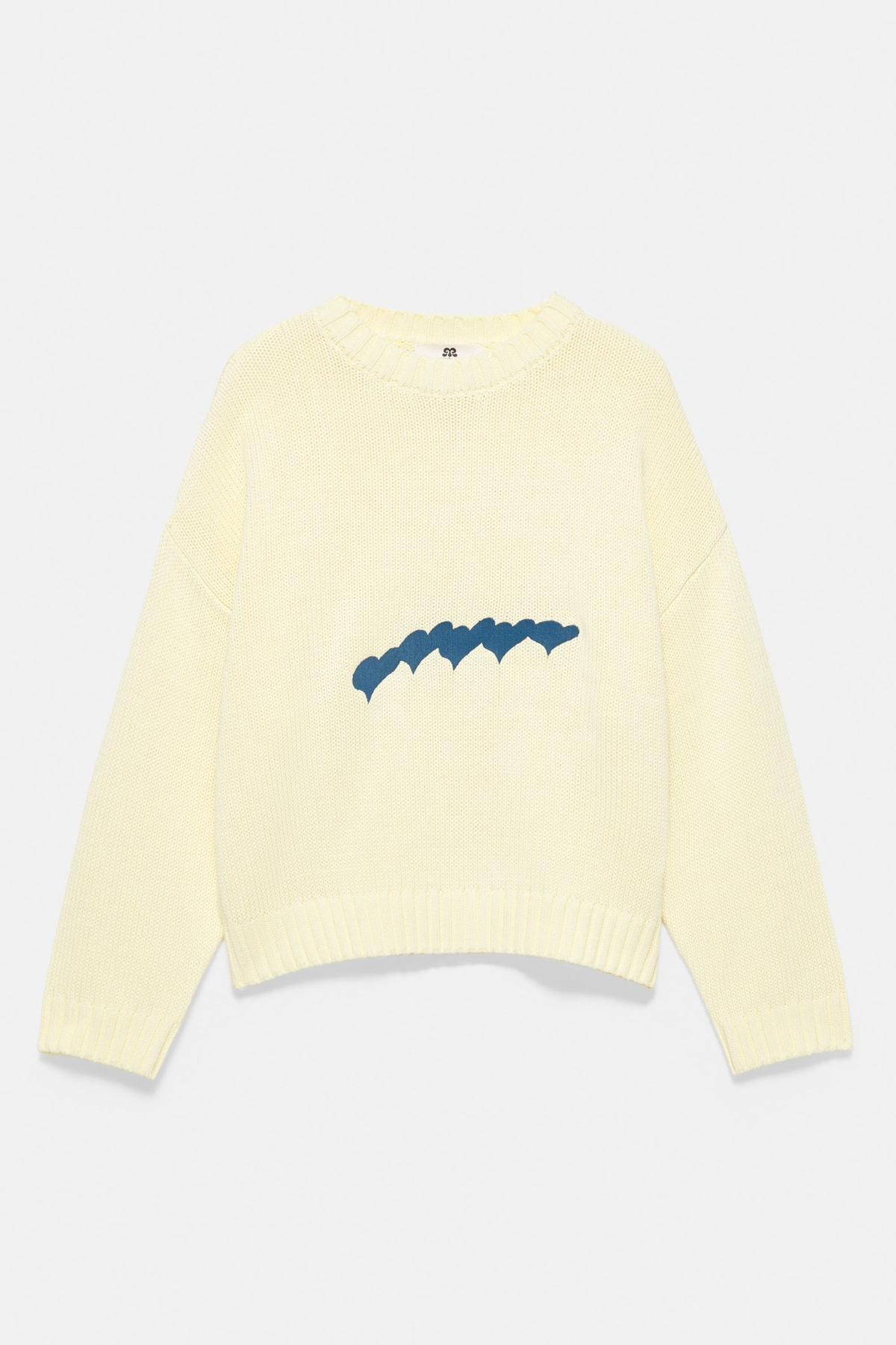 Pull & Bear Свитер оверсайз с узором в виде сердечек 7540/308 (Желтый)