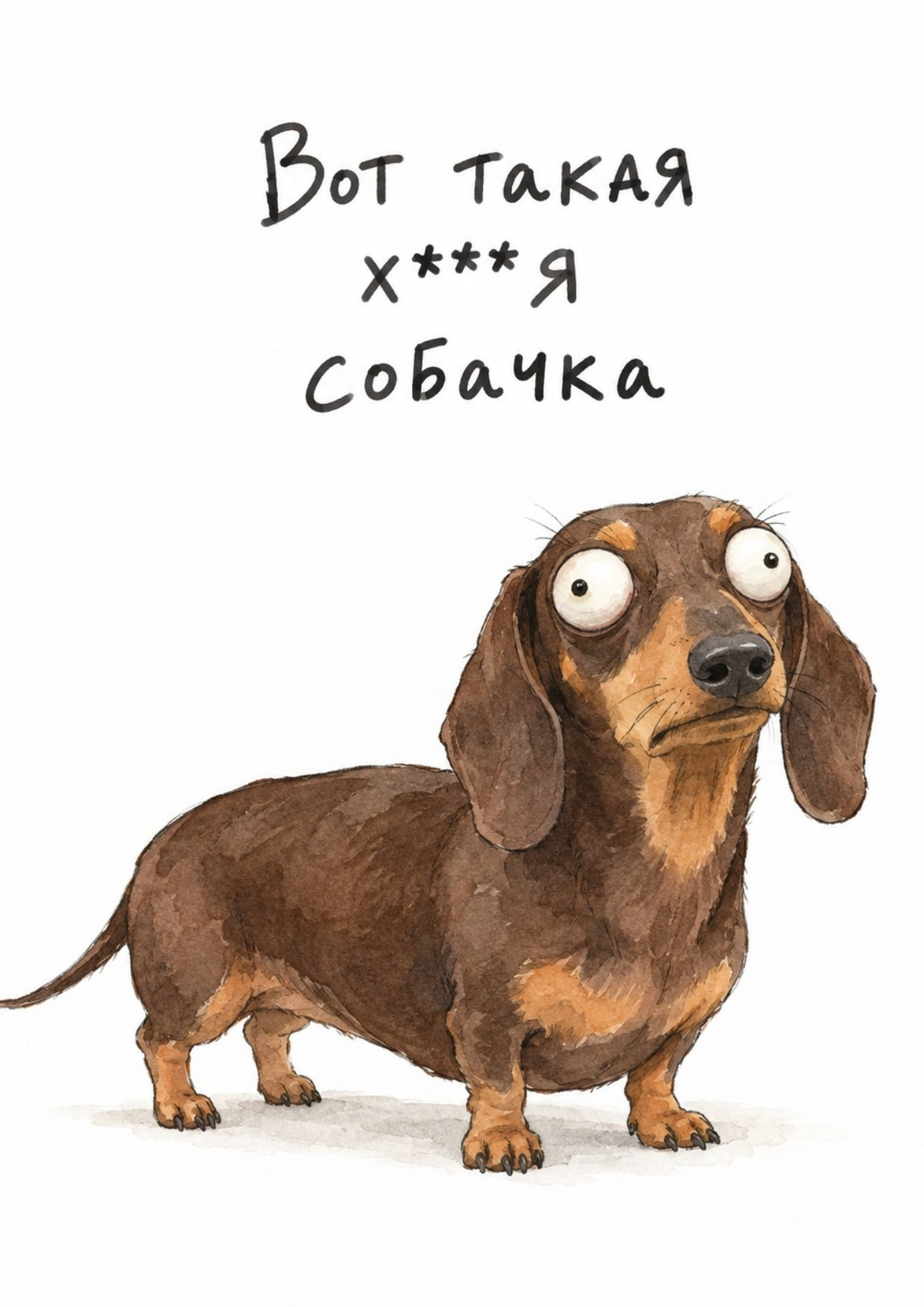 Открытка мемная "Вот такая фигня, собачка"