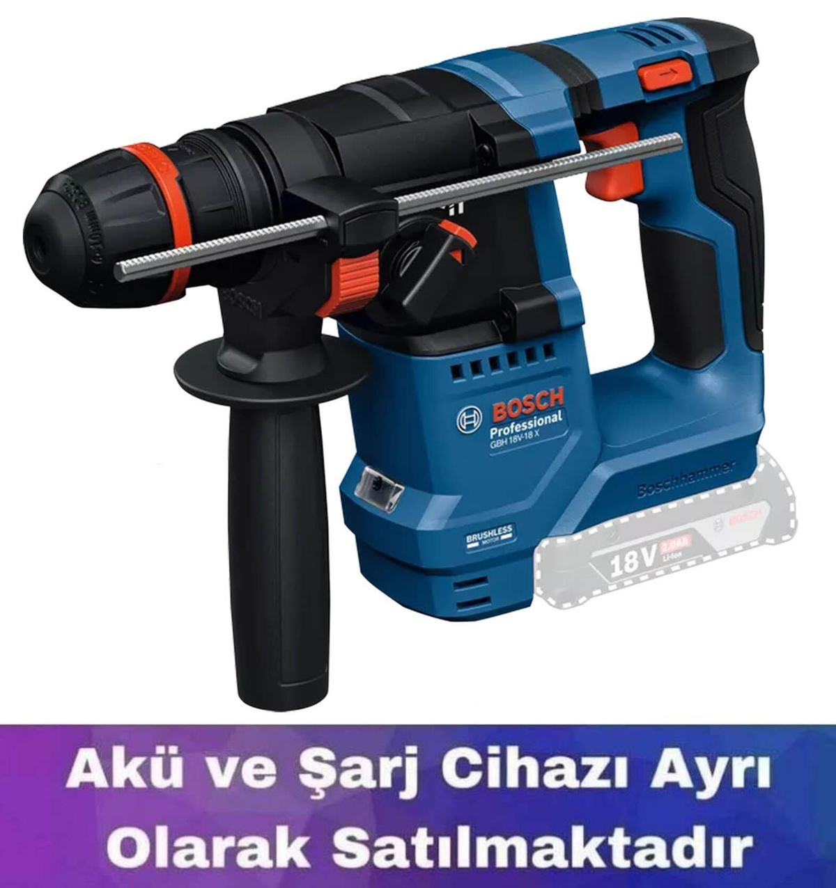 Bosch Перфоратор аккумуляторный Gbh 18v-18 X Sds Plus с патроном One Chuck 0611927100