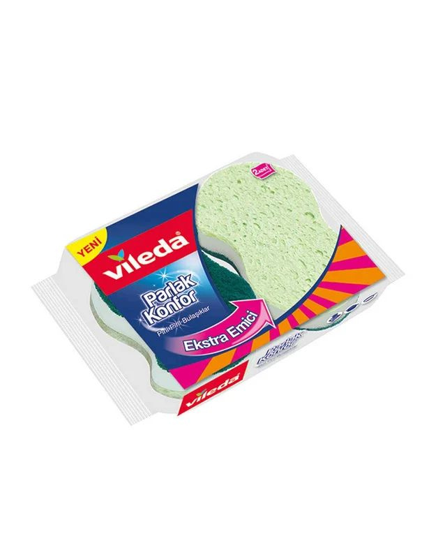 Губка для мытья посуды и уборки Vileda сияющий блеск, 350 г, 1 шт.