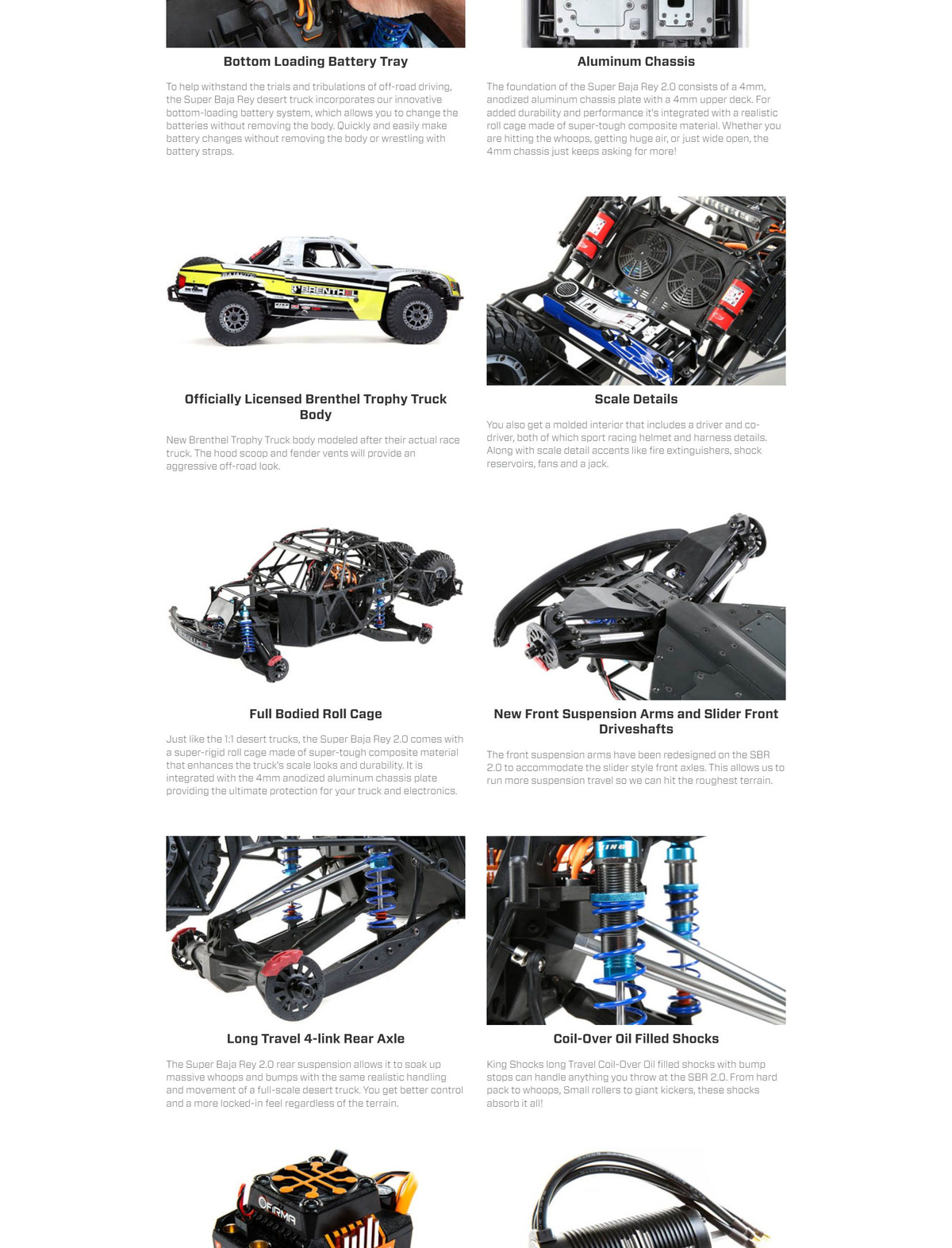 Losi super baja rey 2.0 1/6 4x4 пустынный грузовик бесколлекторный rtr ...