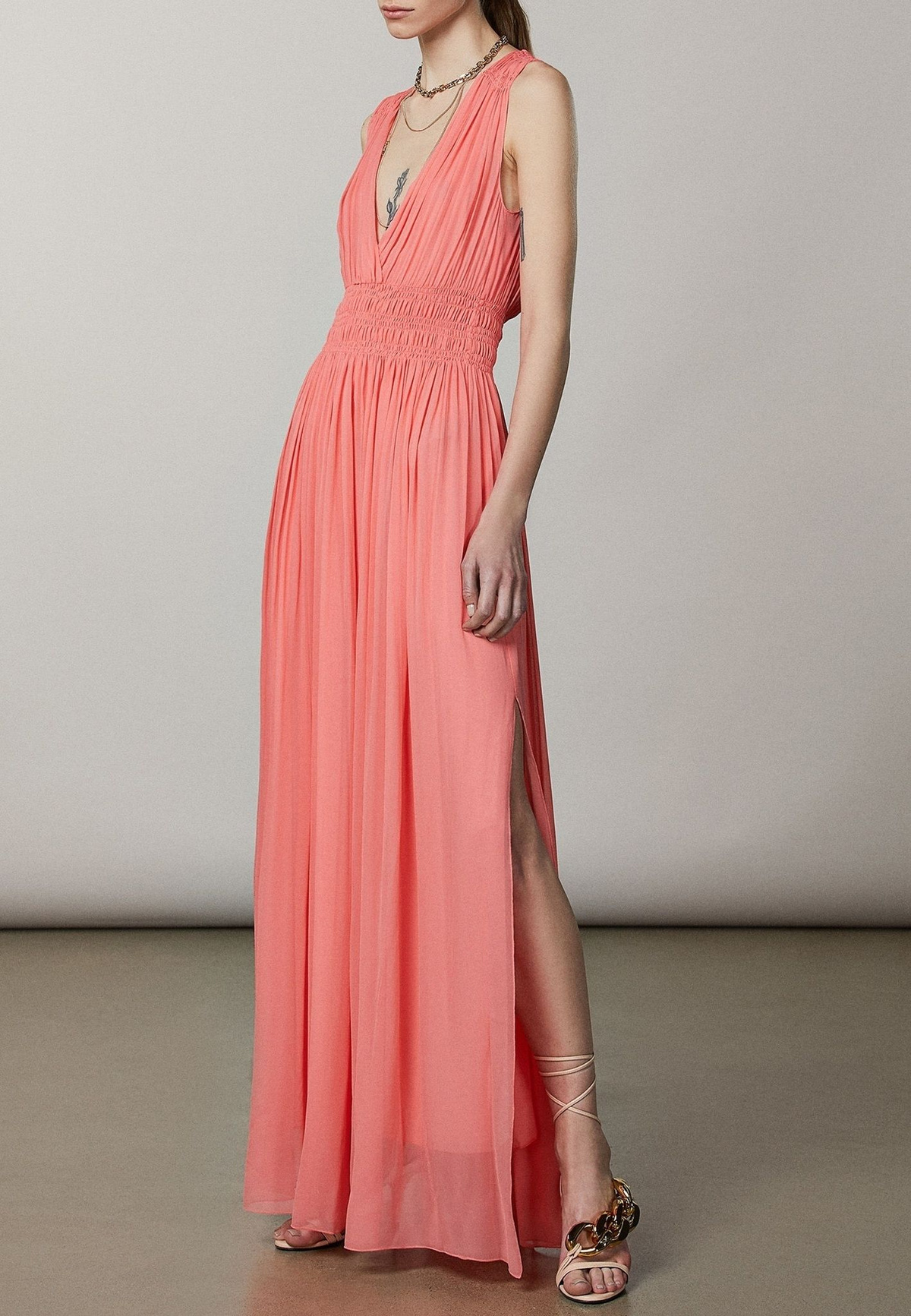 Сарафан с глубоким декольте (розовый / 42)