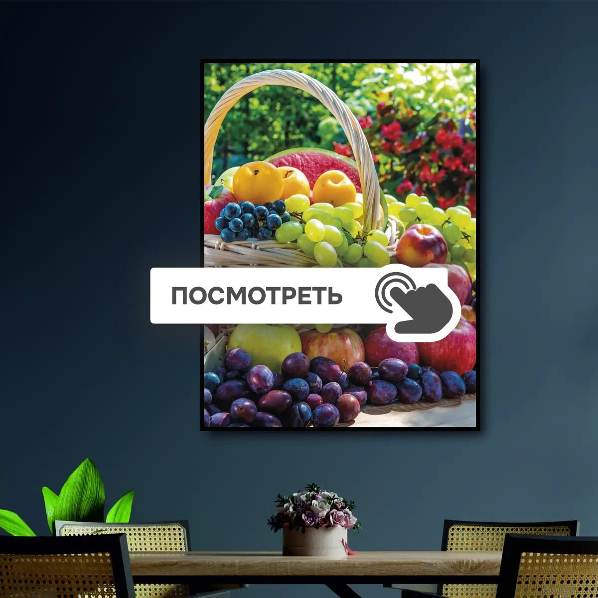 Постеры "Спелые фрукты в корзинке"