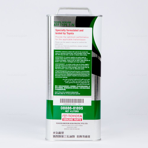 Трансмиссионное масло Toyota ATF Type-T IV (Таиланд), 4л, масло