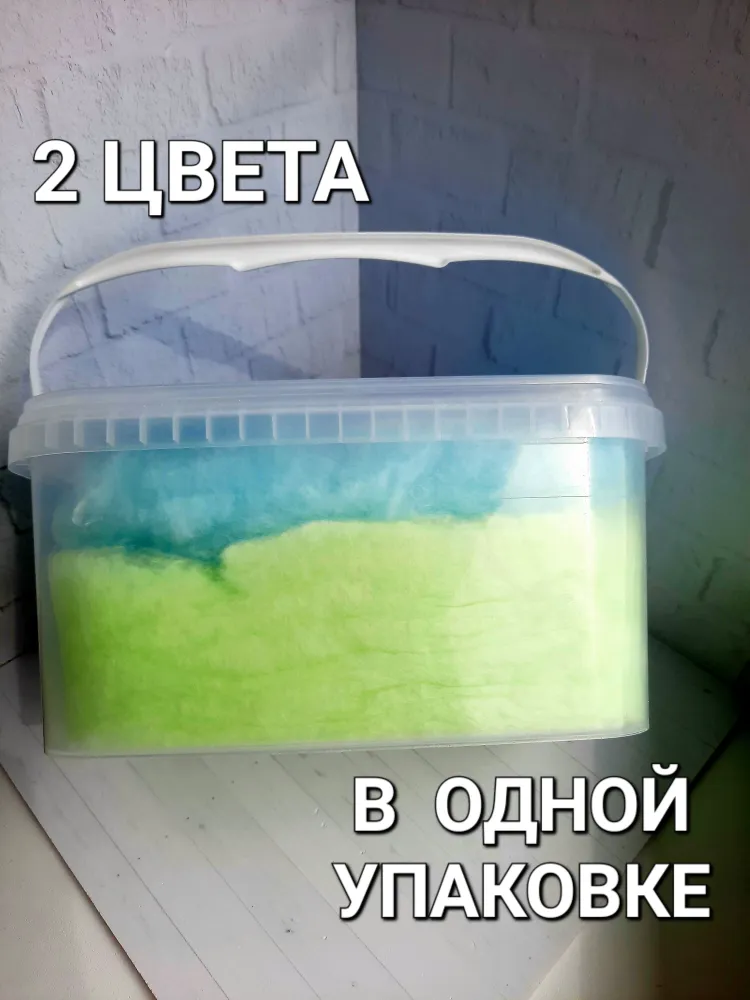 Сахарная вата для украшения напитков и десертов 2 цвета голубая и зеленая, 150 грамм СЛАДКАЯ ВАТА ВРН, 2 цв., фото 3