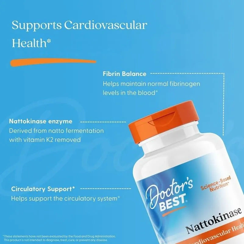Наттокиназа Doctor's Best Nattokinase 2000 FU (фермент для здоровья сердца и разжижения крови), 90 вегетарианских капсул, вариант, фото 5