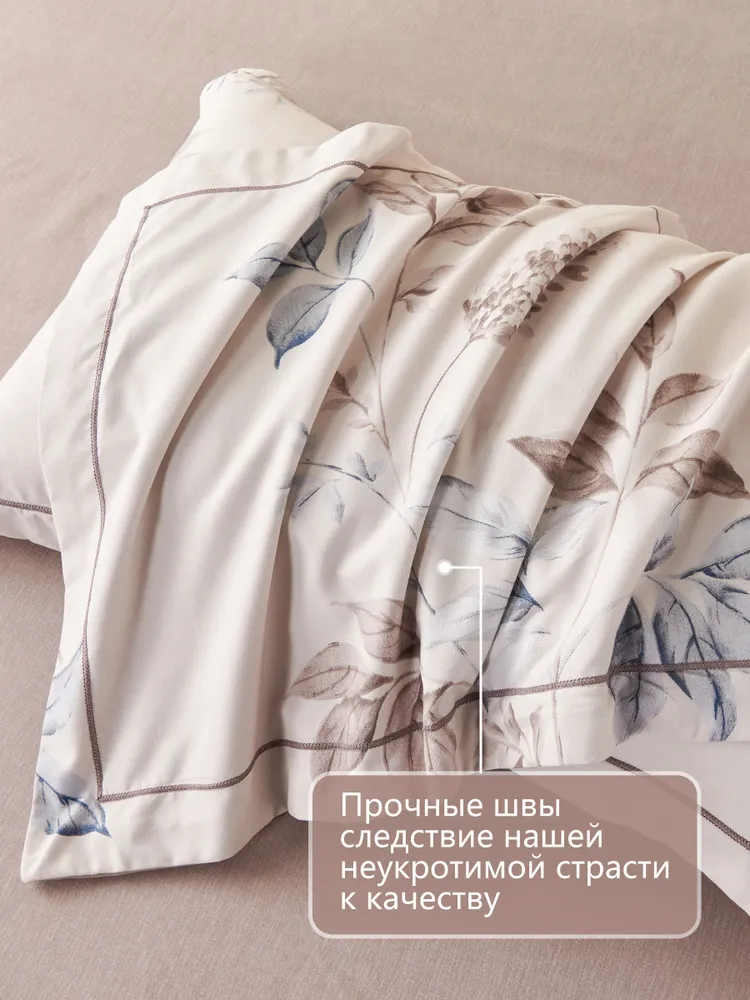 Alanna Комплект постельного белья Евро сатин люкс 200x220 см, наволочки 50x70, 70x70, простыня 230x240 см, цветсветло-розовый, 200x220 см, фото 6