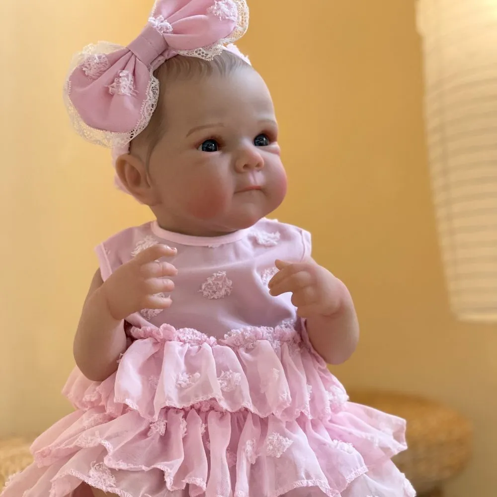 BZDOLL Кукла реборн 45 см, реалистичный мягкий винил, ручная 3D роспись кожи, детская игрушка, вариант, фото 5