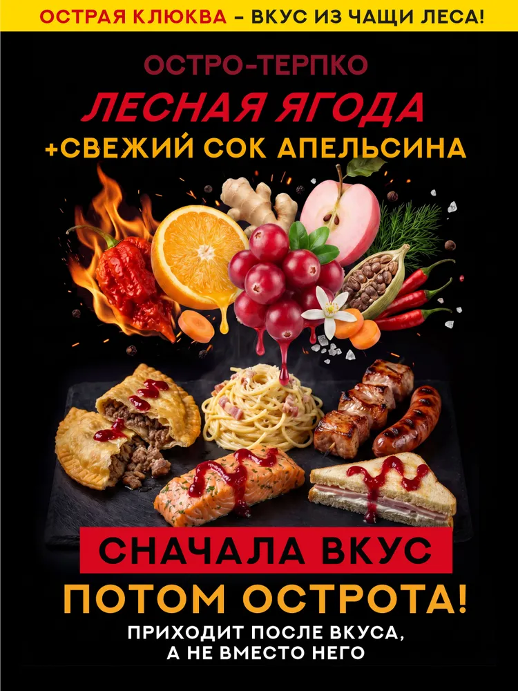 Острый соус КЛЮКВА Жар-соус клюквенный и перец Каролина Рипер (Carolina Reaper), 110 гр., 110 г, фото 2