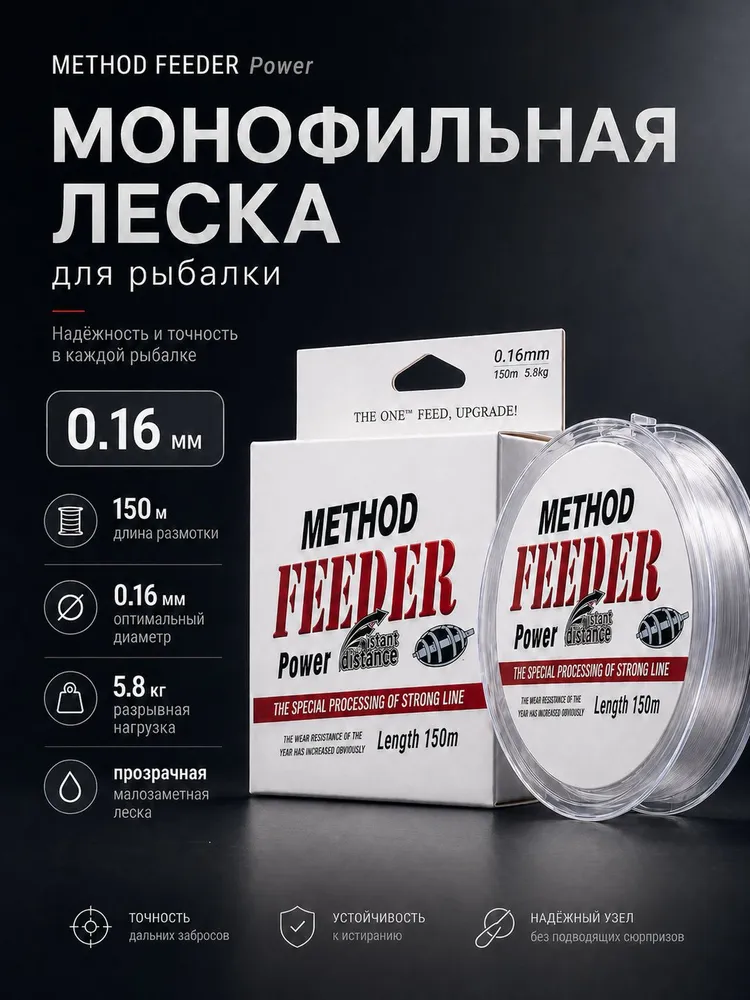 Леска рыболовная невидимая 0.16мм, вариант