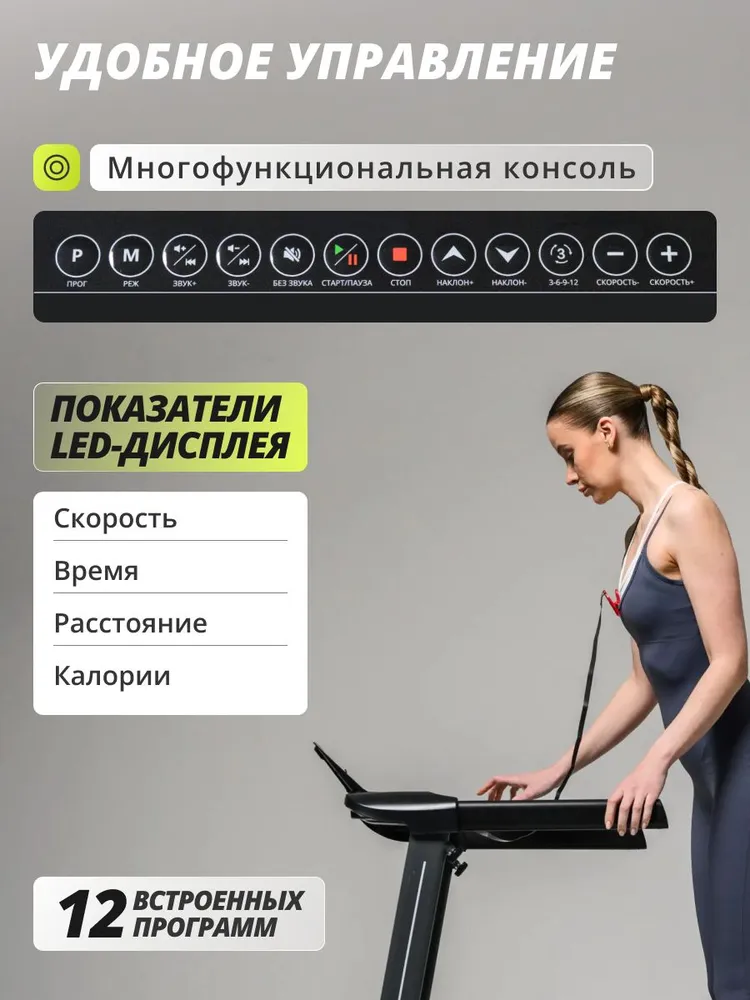 Беговая дорожка для дома электрическая складная SportFlag Glow-Run A, вариант, фото 3