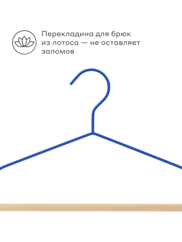 Набор вешалок-плечиков Pragma Tevon 5 шт., лазурный синий, Яндекс Фабрика, 5 шт, фото 4