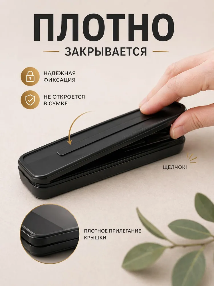 Футляр для столовых приборов дорожный, органайзер-пенал для ложки и вилки, вариант, фото 5
