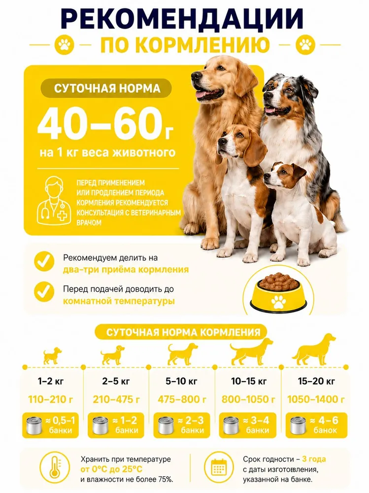 Корм для собак влажный Братья Меньшие, индейка с языком, 12 шт х 240г, 12 шт, 240 г, фото 5