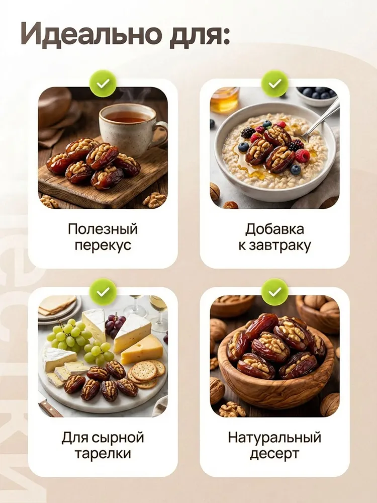 Финики с грецкими орехами 400г, 400 г, фото 4