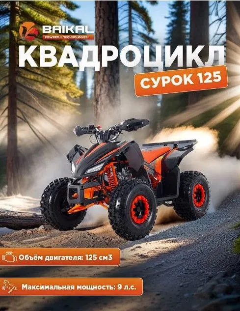 Квадроцикл Байкал бензиновый 4-тактный 125 куб.см. Товар уцененный, вариант, фото 2
