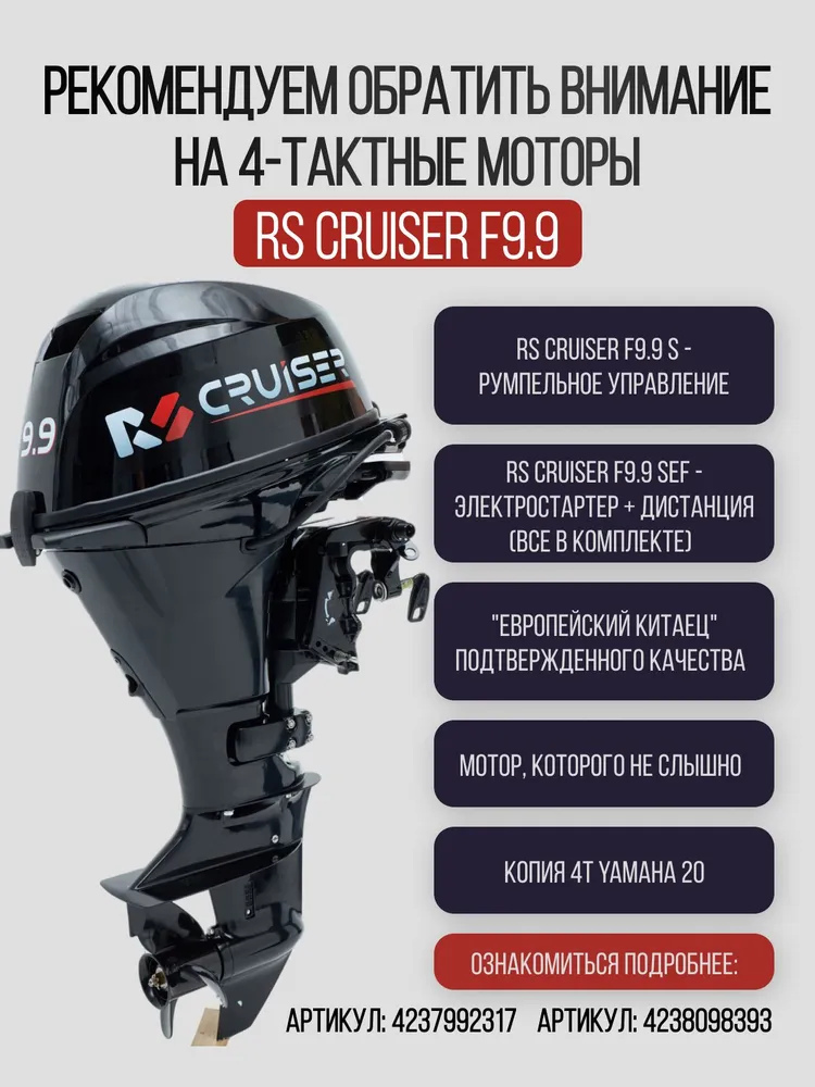 Двухтактный лодочный мотор River Sport RS 9.9 S (15), бензиновый, с кнопкой "Стоп" на румпеле, вариант, фото 6