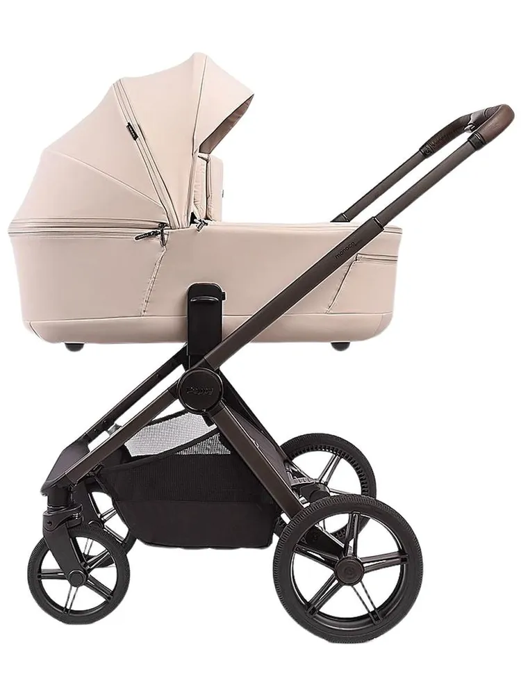 Коляска детская Peppy Monaco Thermo 2 в 1 Beige (бежевый), рама серо-коричневая, бежевый, фото 3