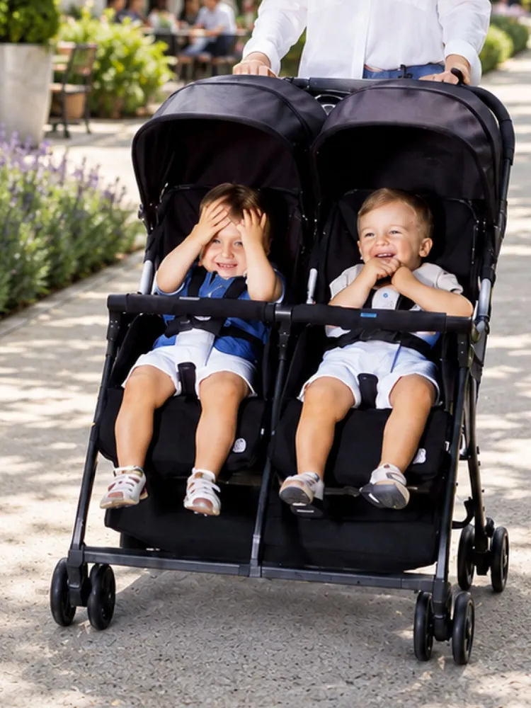 Прогулочная коляска для двойни Chicco Ohlala Twin от 0 месяцев до 3 лет Black Night, черный, фото 2