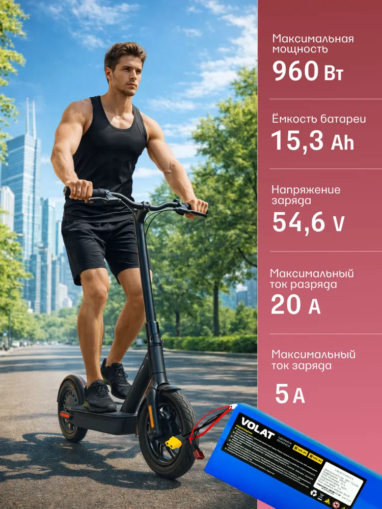 Аккумулятор для электросамоката 48v Kugoo M4, M4 Pro, Max Speed (13S6P, 48V, 15300mAh), 15300 мАч, фото 3