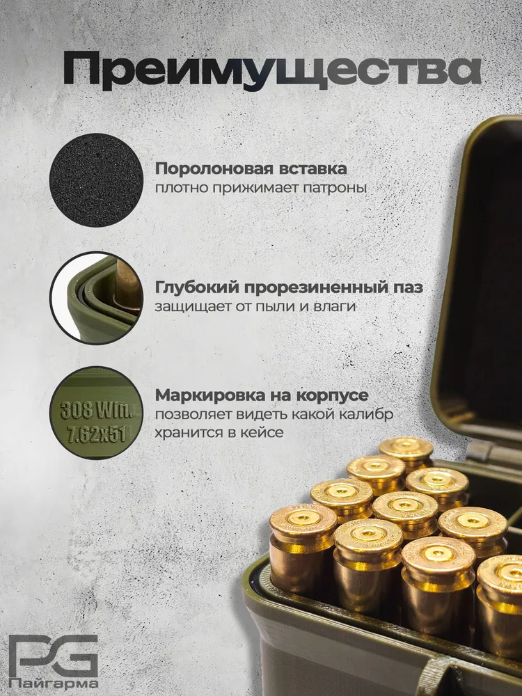 Кейс 308 Win. (7,62x51) на 40 патронов, 7.62x51, фото 3
