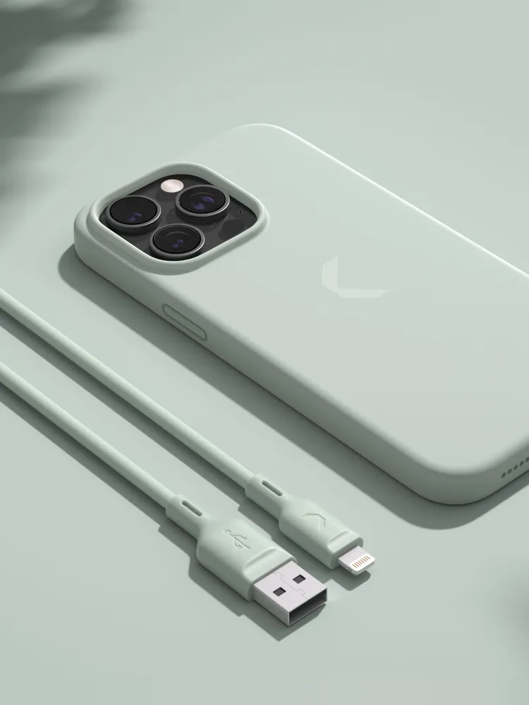 Кабель COMMO Jelly USB Type-A - Lightning MFI, 1,2 м Commo Light Gray (светлый серо-зеленый), Яндекс Фабрика, 1,2 м, фото 5