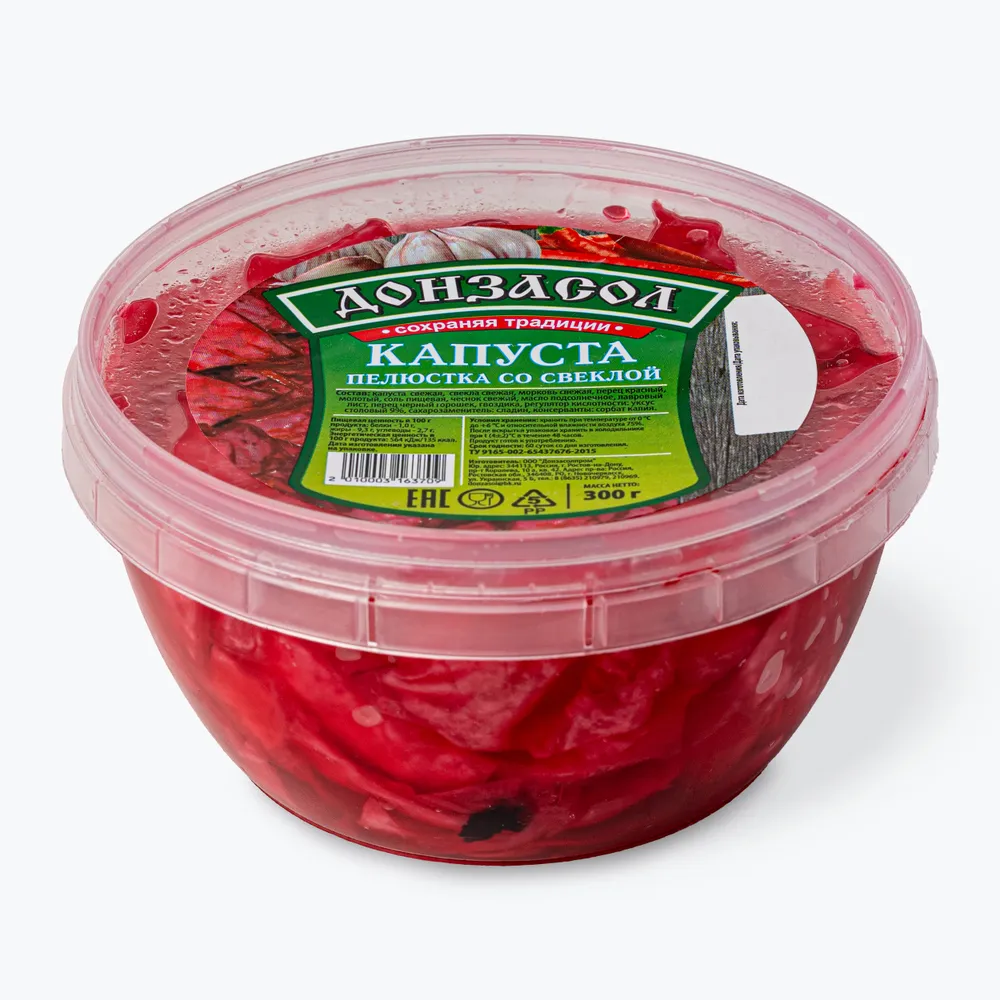 Капуста Пелюстка со свеклой 300 г, Донзасол, 300 г