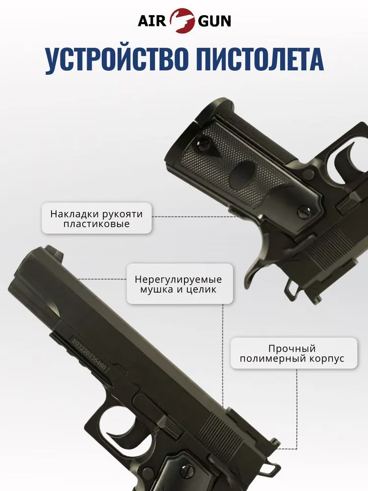 Пневматический пистолет Colt 1911, вариант, фото 3