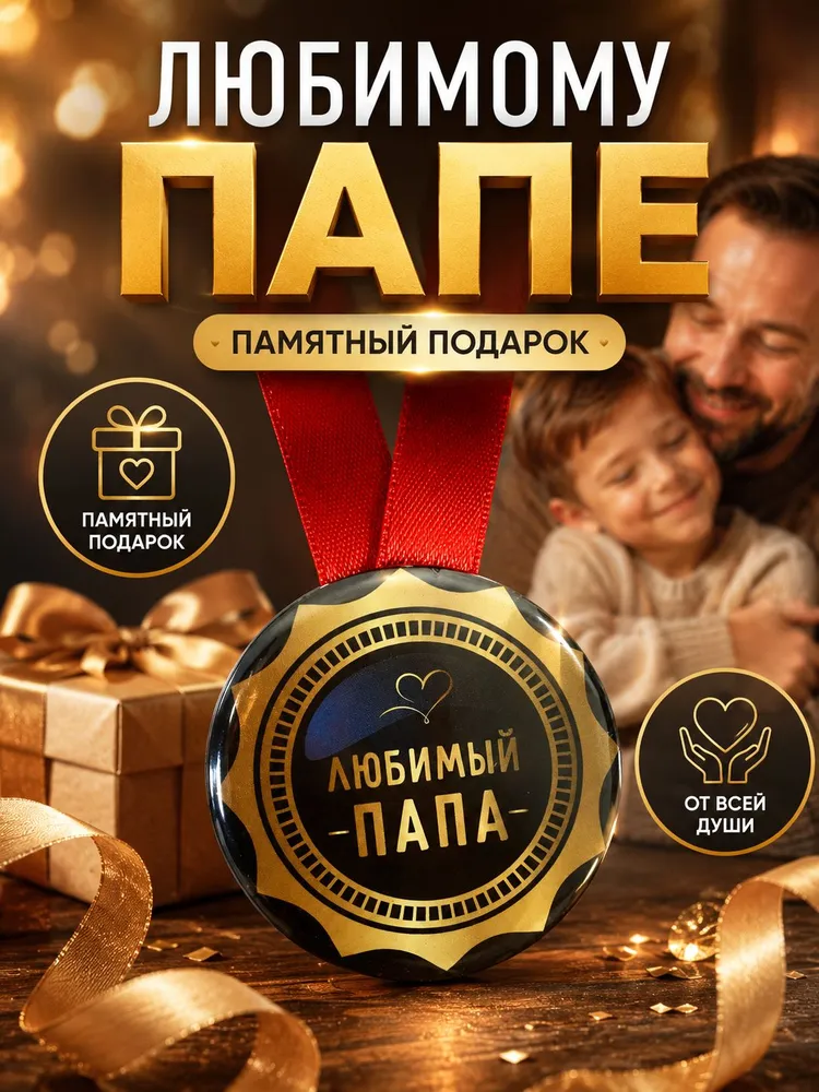 Медаль подарочная Любимый папа, вариант