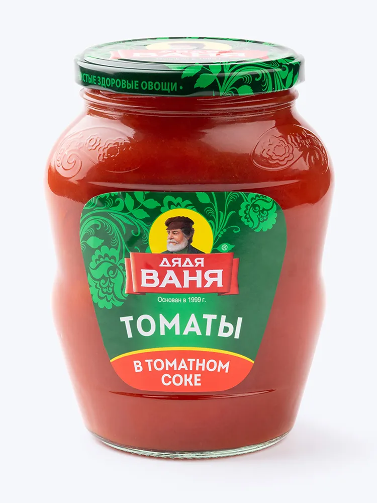Томаты Дядя Ваня в томатном соке неочищенные, 680 г, 680 г