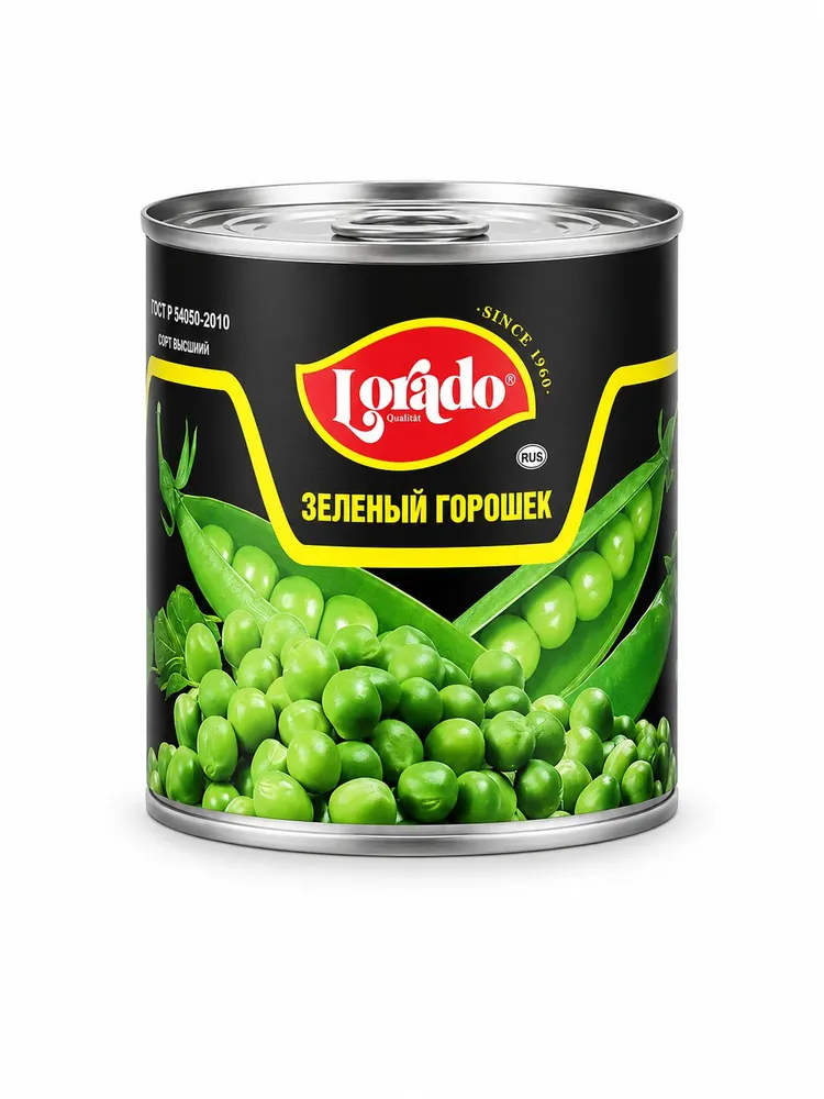 Горошек зеленый, Lorado, 5 шт. по 425 мл, 5 шт, 425 мл, фото 2