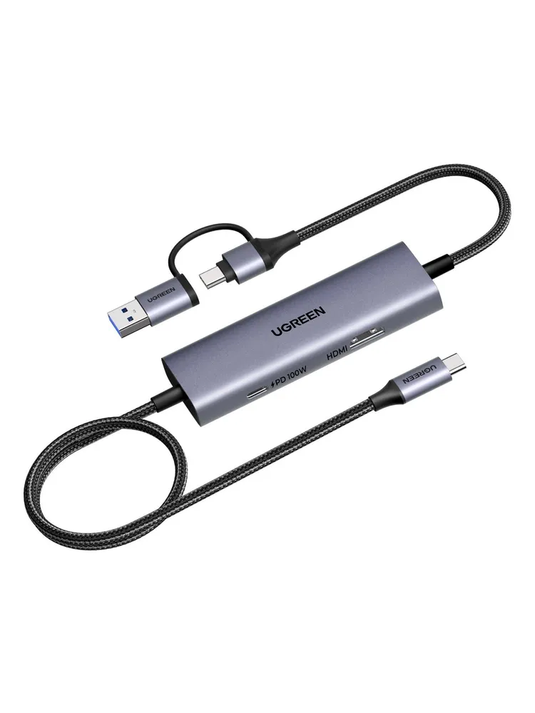 Карта видеозахвата UGREEN CM725 (65856) USB-C Video Capture 4K@30Hz Card. Цвет: серый космос, серый, фото 6