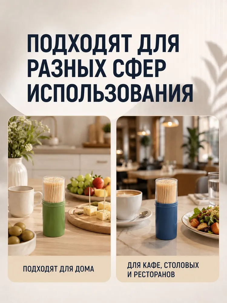 Зубочистки деревянные 800шт, 800 шт, фото 4
