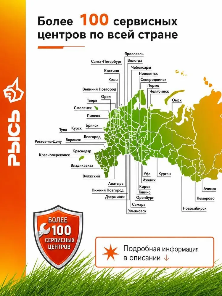 Садовый триммер бензиновый РЫСЬ БТР 56 (разборный вал), вариант, фото 5