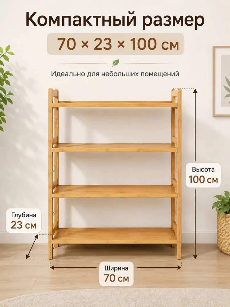 Полка Напольная Прямая, 70х23.4х100 см, 1 шт., 70x23.4x100 см, 1 шт